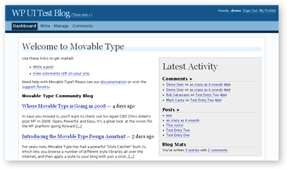 Интерфейс Wordpress для Movable Type